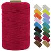 LEREATI Macrame Corda 1mm x 390m Filo Macrame Cordoncino Cotone Corda Colorata, Cordino per Borse Uncinetto, Decorazioni, Arazzo da Parete, Perline, Braccialetti (Rosso)