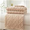 Mezzar Coperta Matrimoniale Pile, Coperta per Divano Morbida, Plaid Pile Blanket per Letto Caldo e Confortevole (Cachi, 130 * 150CM)