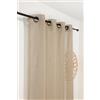 Linder - Tenda a quadri alsaziani - Finitura occhielli colore canna fucile - Colore beige Avena - 145 x 260 cm - 60% poliestere 40% cotone - Tessuto e tinto in Francia - Collezione Kelsch