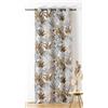 Linder - Tenda in tessuto Upcyclé - Tessuto e tinto in Francia - Stile Tropicale - Finitura occhielli colore canna di fucile - Colore giallo occia fondo bianco - Dimensioni 140 x 240 cm - Collezione