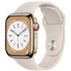 Apple Watch Series 8 Acciaio inossidabile 41 mm (2022) | GPS + Cellular | oro | Cinturino Sport Galassia