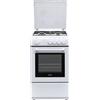 De Longhi Cucina a Gas 4 Fuochi Forno a Gas Larghezza x Profondità 50x50 cm con Coperchio colore Bianco - DL 554 GW