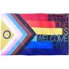 Runesol Bandiera Tutti Benvenuti, 91x152cm, 3ft x 5ft, 4 Occhielli, Bandiera del Pride, Bandiera LGBT, Bandiera del Gay Pride, Bandiera Sessualità, Interno, Esterno,