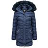 Canadian Peak Civileak Lady - Parka Longue Epaisse Chaude Femme Automne Hiver - Manteau Fin Capuche Fausse Fourure - Blouson Coupe Vent - Doudoune Elegante Femmes (Marine M)