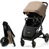 Kinderkraft MITZY - Passeggino Leggero e Compatto fino a 22 Kg con seduta comoda XL, schienale reclinabile colore beige