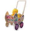 Dida - Carrozzina per Bambole Principessa in Legno, Passeggino per Bambole Fino a 35 cm, Giocattolo Ideale per Giochi di Ruolo di Piccole Mamme e Papà, Perfetto per Bambini 2-4 Anni