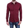 Evoga Camicia Uomo Sartoriale Rosso Bordeaux Formale Elegante in Cotone (XL, Bordeaux)