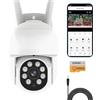 JCHENG SECURITY JCHENG Telecamera di sicurezza esterna 4 MP con rilevamento del movimento e rilevamento vocale | Monitoraggio remoto | Scheda SD inclusa | Compatibile con Alexa e Google Home | Integrazione IP65