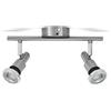 B.K.Licht Faretti LED orientabili, Lampadario bagno resistente agli schizzi d'acqua IP44, include 2 lampadine GU10 5W 400Lm, Plafoniera da soffitto metallo color nickel opaco, luce calda 3000K, 230V