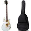 strumentimusicalitop Chitarra Elettrica Les Paul Bianca con Custodia