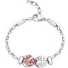 Morellato SCZ676 Bracciale da Donna, Collezione Drops, Coccinella e Quadrifoglio Portafortuna, in Acciaio Inossidabile, Lunghezza 17+3 cm, Idea Regalo Amica