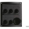 motomarine PANNELLO 12VOLT STAGNO DA BARCA, 5 INTERRUTTORI + PRESA USB/ACCENDI SIGARO