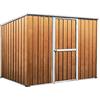Notek Box in Acciaio Zincato Casetta da Giardino in Lamiera 2.60 x 1.85 m x h1.92 m - 85 KG - 4,8 metri quadri (Finitura Legno)