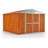Notek Box in Acciaio Zincato Casetta da Giardino in Lamiera 3.27 x 3.07 m x h2.17 m - 145 kg - 9,4 Metri Quadri - Legno