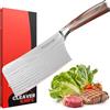 Matakumi Mannaia da Cucina 18 cm Lama - Coltello da Cucina Professionale Extra Affilato in Acciaio Inossidabile Damast Stil, Mannaia da Macellaio, Coltello Mannaia Cinese