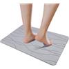 E-RFSEY Diatomite Stone Bath Mat, tappetino da bagno in pietra, antiscivolo, super assorbente, ad asciugatura rapida, naturale, facile da pulire (NO.2 Grigio Chiaro)