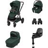 Maxi Cosi Trio Oxford + con Pebble 360 Pro² + Base FamilyFix 360 Pro e Adattatori OMAGGIO- Maxi-Cosi Twillic Green