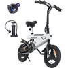 scoot4kids Bicicletta elettrica pieghevole 14, eBike con motore 250W ad alta velocità, batteria Li-Ion 36V-6.4AH, display LCD intelligente, bicicletta elettrica da città con assistenza alla pedalata