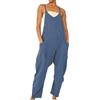 iSpchen Salopette senza maniche body tuta da donna per la primavera,Blu,M