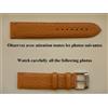 20 MM Bracciale In Pelle Di Vitello Grana Arancione O Beige 16 MM Lato Fibbia