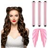 XoeLLe 3 Pezzi Bigodino Lungo per Boccoli, Bigodini Morbidi per Dormire, Heatless Hair Curler, Fascia Bigodino Capelli, Capelli Mossi Senza Calore per Tutti Tipi Capelli Trumento (Rosa)
