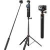 Vkesen Bastone Selfie Telescopico da 136 cm con Treppiede Integrato per GoPro Hero 13/12/11/10/9/Max, DJI Osmo Pocket 3, Osmo Action 5 Pro/4, Insta 360 Ace Pro, AKASO EK7000 e altre Action Camera