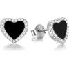 Evensee Orecchini a Cuore in Onice Nero Argento 925 Pietra Naturale, Rodiati Ipoallergenici Senza Nichel Confortevoli, Regalo per San Valentino Festa della Mamma Matrimonio Compleanno Fidanzamento