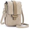MUIIKOLA - Piccola borsa a tracolla per telefono, in vera pelle, da donna, con scomparti per carte, con tracolla larga regolabile, versatile, con tasche multiple