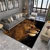 Xisnuient Tappeto 3D Animale Ragazzo Ragazza Camera da Letto Grande Tappetino di Flanella Soggiorno Arredamento Moderno Antiscivolo rug,Leone Tigre Fenicottero Ghepardo Modello Lupo (Nero,80x120 cm)
