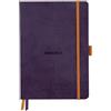 Rhodia 117825C - Rhodiarama Goalbook morbido VIOLA MELANZANA - A5 14, 8 x 21 cm - Puntinato DOT - 240 pag. - Carta Clairefontaine Avorio 90g/m² - 2 nastri, chiusura con elastico - Simil Cuoio