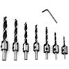 linjinde 8 pcs Set svasatori lavorazione del legno Alesatori carpenteria in HSS Punta countersink drill bit set profondità Set punte per trapano woodworking strumento legno con alesatore per fori (3-10mm)