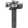 SpeTool Fresa per Spianare Legno - Diametro Gambo 12 mm, Taglio 45 mm - 2+2 Inserti in Carburo di Tungsteno - Per Fresatrice Verticale e CNC
