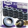 Filzada® 26x Piedini per Mobili in Teflon da avvitare - Ø 19 mm (tondo) - Pattini per mobili/pattini per moquette in PTFE (teflon) incl. viti
