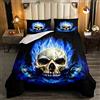 Loussiesd Trapunta teschio 3D scheletro ossa piumone 230x220cm per bambini gotico horror teschio inserto piumino uomo adulti microfibra nero blu biancheria da piumino piumino piumino 1 piumone 2 federe