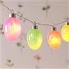 Lights4fun Ghirlanda Luminosa con 10 Luci LED a forma di Uova di Pasqua, Catena di Luci in Vetro a Batteria con timer, Decorazioni Pasquali per Interni