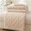 Mezzar Coperta Matrimoniale Pile, Coperta per Divano Morbida, Plaid Pile Blanket per Letto Caldo e Confortevole (Bianco, 130 * 150CM)