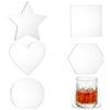 BENECREAT 5 Stili Sottobicchieri Acrilici in Stile Geometrico, Modello Sottobicchiere Vuoto Trasparente Sottobicchiere per Bevande Tappetino per Tazza da caffè per Tavolo, 4 mm di Spessore