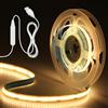 Aclorol Striscia LED COB Alimentata tramite USB 2m 640 LED Bianco Caldo 3000K Retroilluminazione LED TV 5V Dimmerabile Luce Flessibile COB con Cavo USB da 1.5M per Monitor Scala Camera da Letto
