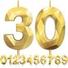 LFWZRY 30° Candele di compleanno, Compleanno Candele Torta Oro, Candela numero 30, 3D Candele con numeri da 5cm, Compleanno Torta Topper Decorazione per Feste di Compleanno Matrimonio Anniversario