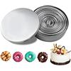 Jinlaili Set di Coppapasta Rotondo, 14 Pezzi Coppapasta in Acciaio Inox, Coppapasta Tondi, Tagliapasta per Biscotti, Tagliapasta Aperta Tondo Stampi per Biscotti Formine Dolci Formine Rotonde