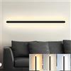 ZTWLEED Applique da Parete Interno,36W LED Lampada da Parete 3000K/4000K/6000K,Applique da parete Moderno Lunga per Soggiorno Camera da Letto Scala Corridoi Nero 100CM 110-240V