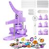 Zimiking Creatore di Bottoni e Badge - Macchina per Badge con Dimensioni 25+32+58mm - Kit Fai da Te con 300 Pezzi e Guarnizioni di Taglio - Viola