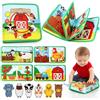 JoyPlus Busy Board Montessori Libro Interattivo 1 Anno, Fattoria Animali Quiet Book Sensoriale Educativo per Bambini, Pannello di Feltro attività, Valigetta Montessori Bambini, Regalo Bambini 1 Anno