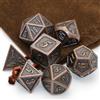 HNCCESG - Set di dadi in metallo, poliedrici, per giochi di ruolo da tavolo MTG, Shadowrun Pathfinder, 7 pezzi, D20, D12, D10, D8, D6, D4 (rame anticato)
