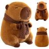 SKIKHN 25cm Peluche Capibara, Realistico Giocattolo Morbido Capibaras, Giocattolo Peluche Capibara con sciarpa, Simulazione Animale Peluches Capybara, Regali di Compleanno di Natale per Bambin Adulti