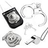 JurciCat 5 pezzi manette giocattolo bambini accessori manette insegne bambini Per cosplay carnevale Halloween festa costume manette polizia vero accessori