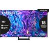Samsung TV QE75Q70DATXZT QLED 4K, Smart TV 75 Quantum processor 4K, AirSlim, DVBT-2, Q-Symphony & OTS Lite, Integrato con Alexa e Bixby, compatibile con Google Assistant, Black 2024