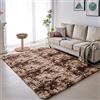 VOFUSHON Tappeto a pelo lungo, Shaggy per soggiorno, corridoio, moderno, morbido, colorato, grande, per soggiorno, camera da letto, cameretta dei bambini (marrone, 200 x 300 cm)