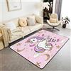 Homemissing Unicorno Glitter Soggiorno Tappeto Camera da Letto 100x150cm Ragazza Carino Unicorno Decorativo Rainbow Tappeto Soggiorno Cloud Star Cartoon Unicorno Rosa