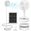AKOFIC Ventilatore a Piantana Silenzioso Portatile, Ventilatore da Tavolo Alimentata Solare e a Batteria 5200mAh, Ventilatore da Scrivania Altezza Regolabile Pieghevole per Ufficio Casa Campeggio